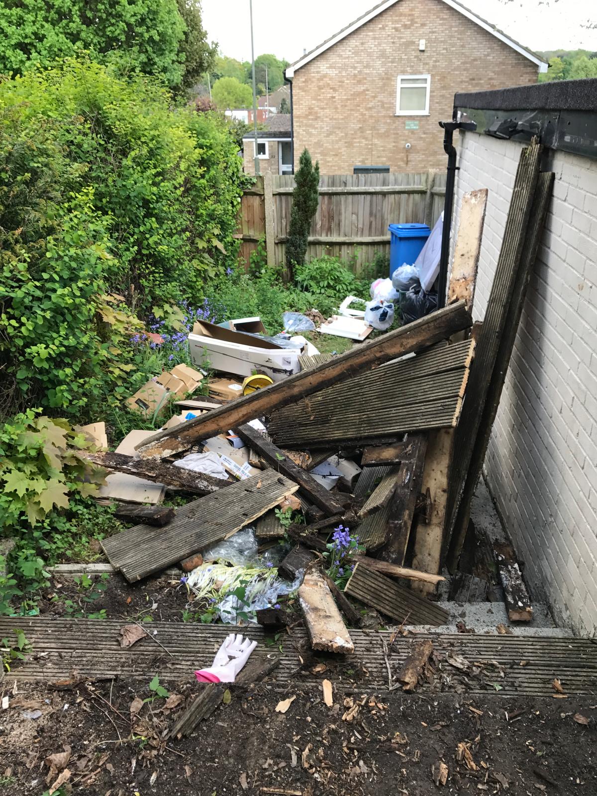 Rear garden, terraced house before renovation