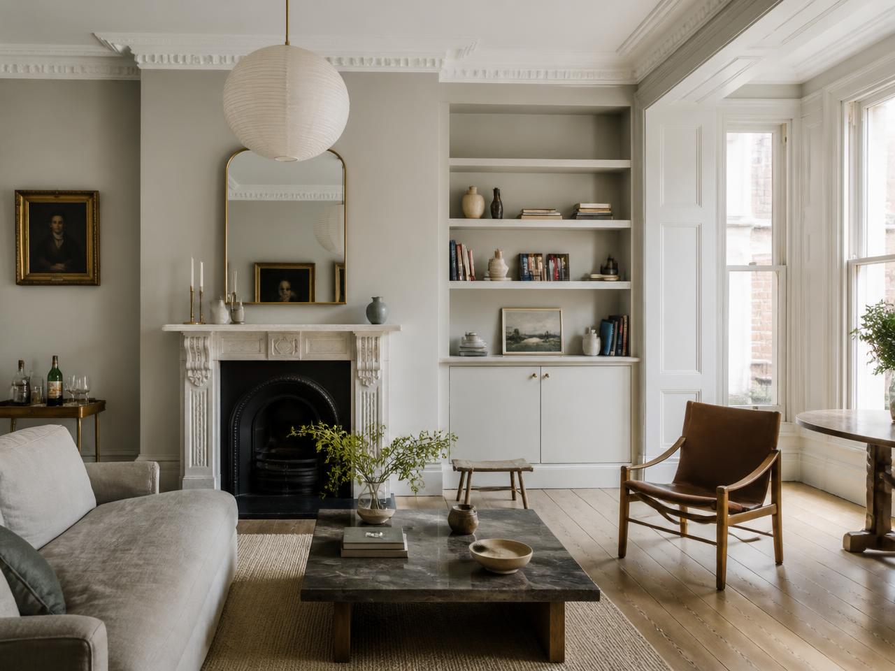 Restored Georgian townhouse interior with period detailing