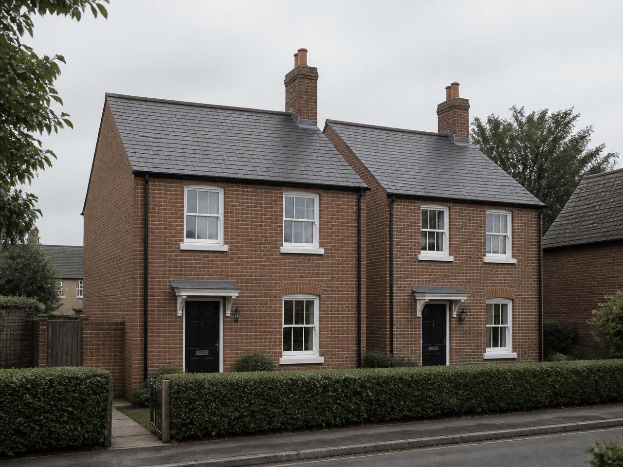Pair of newly built traditional village houses